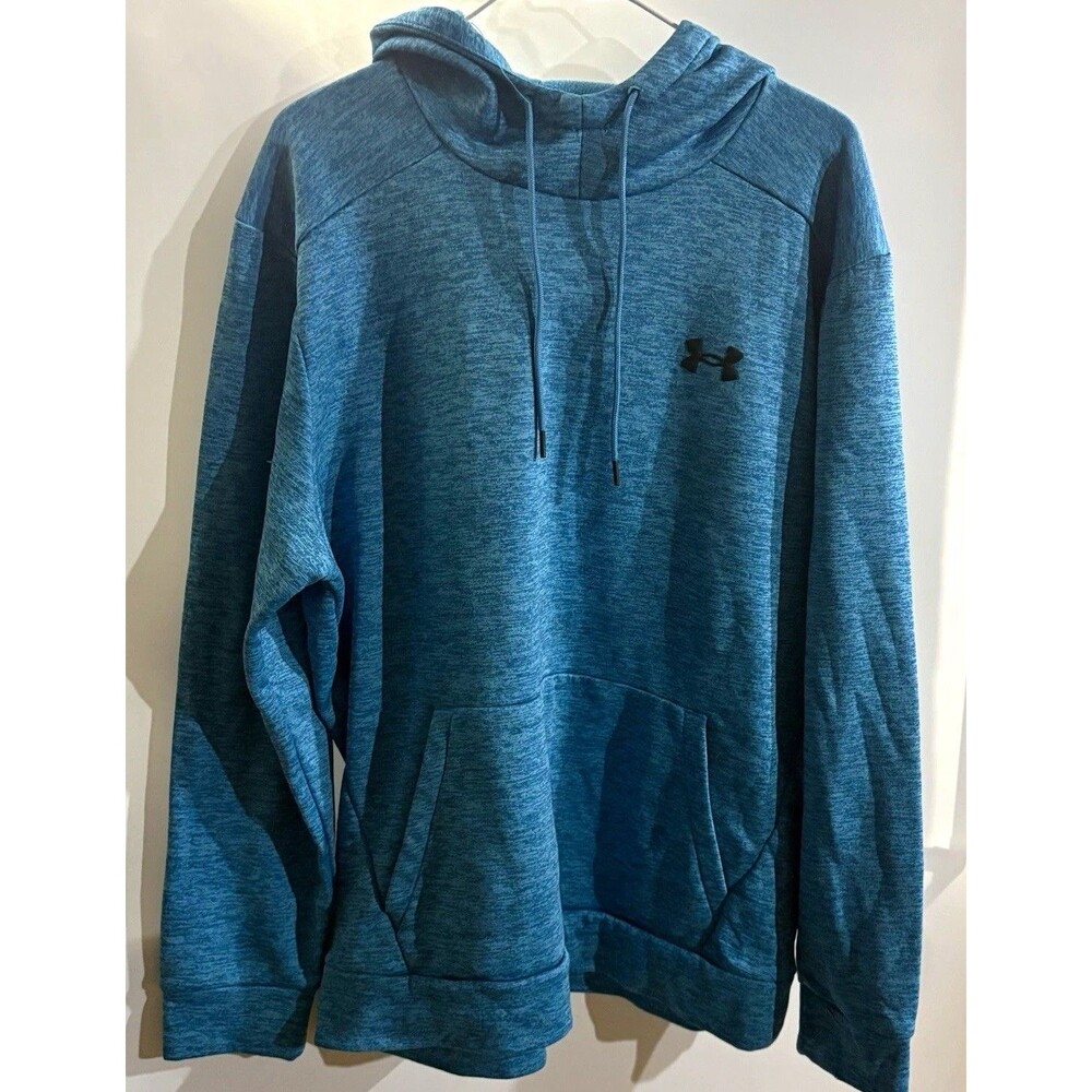 Under Armour Woman’s XL Blue Pullover Fleece Hoodie Drawstring Pocket Loose